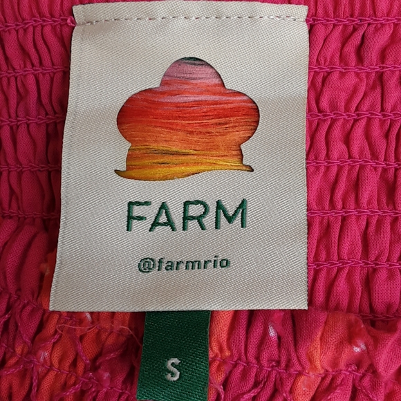 FARM Rio Red Pepper Ruffled Smocked Midi Sundress - Picture 10 of 15